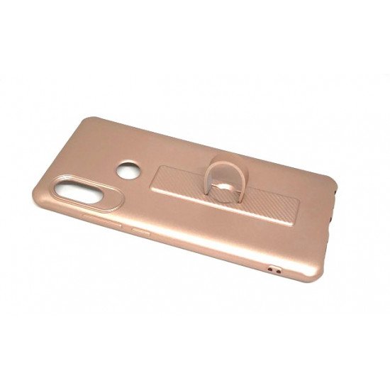 Capa De Silicone Motomo Con Anillo De Dedo Para Xiaomi Redmi Note 5 Rosado / Dourado